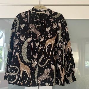 Zara Animal 🦓🦒 🦢 Motif Blouse